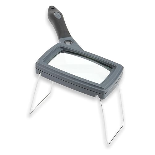 Carson SureGrip Series 2X Power Glass Magnifier with Hands-Free Fold-out Stand (SG-16) - style: 2" x 3.5"