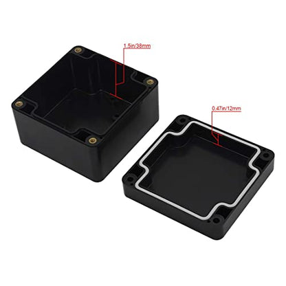 LeMotech Junction Box IP65 Waterproof Project Box Dustproof ABS Plastic Electrical Boxes Universal Enclosure for Electronic Black 3.29x 3.19x 2.2 inch (83 x 81 x 56mm)(Pack of 1) - color: Black (1 pack), size: 3.27" x 3.19" x 2.2"
