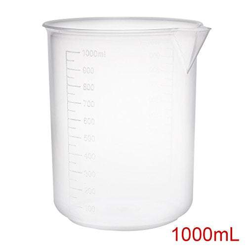 uxcell Measuring Cup 1000ml PP Plastic Graduated Beaker Transparent for Lab Kitchen Liquids 3pcs - size: 1000ml