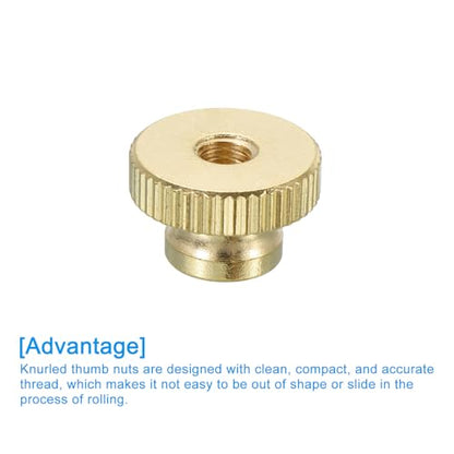 uxcell Knurled Thumb Nuts, 3Pcs M5 x D16mm x H10mm Brass High Head Through Hole with Collar High Head Through Hole Round Knobs Fasteners for 3D Printer Parts, Machine Tools - size: M5 x D16mm x H10mm
