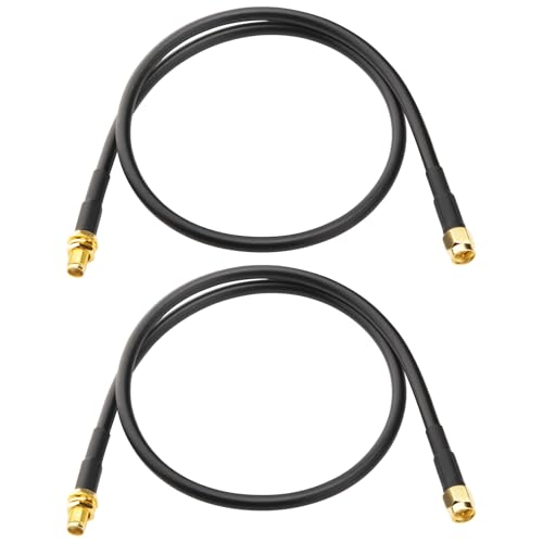 2PCS Upgraded SMA Female to SMA Male Cable 1.64ft LMR200 Equivalent SMA Extension Coaxial Cable Low Loss for 3G 4G 5G 6G LTE ADS-B Ham GPS WiFi RF Radio Use (Not for TV) - size: 1.64ft 2PCS