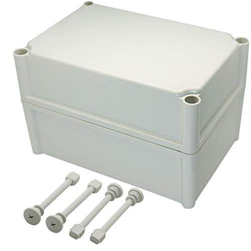 Zulkit Junction Box ABS Plastic Dustproof Waterproof IP67 Junction Boxes Universal Electrical Project Enclosure DIY Electronic Project Box Grey 11.02 x 7.48 x 7.09 inch (280 x 190 x 180 mm) - size: 11.02" x 7.48" x 7.09"