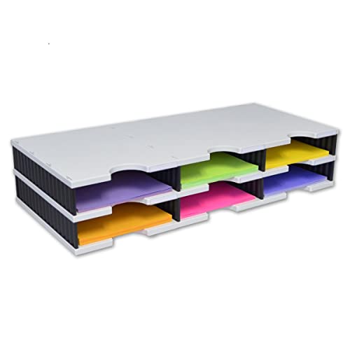 Ultimate Office TierDrop Desktop Organizer, 6 Compartment Sorter, 3-Wide - size: 6-Compartment Unit