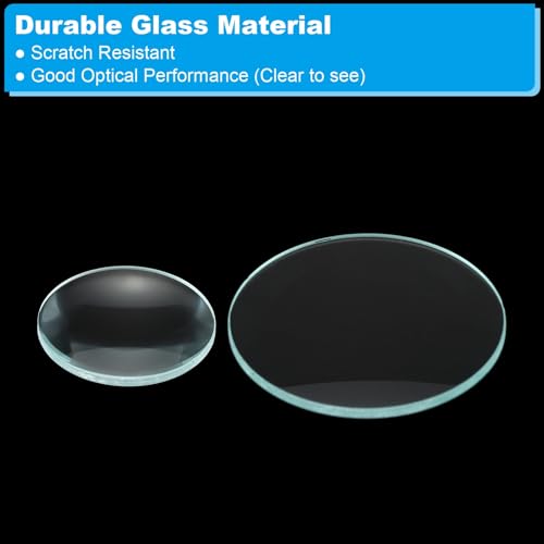 PATIKIL Convex Lens, 300 50mm Focal Length 50/30mm (1.97/1.18") Diameter Round Glass Magnifying Telescope Lens Trial Set Ground Edge for Lab Physics Class Optics, 4 Pcs - size: 300/50mm FL, 50/30mm Dia.