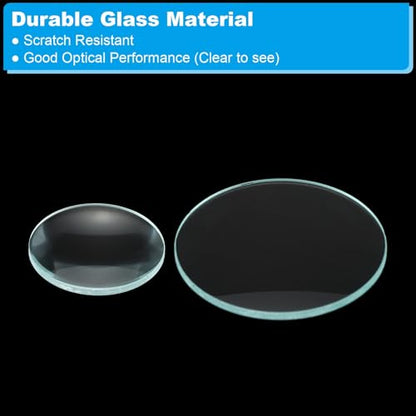 PATIKIL Convex Lens, 300 50mm Focal Length 50/30mm (1.97/1.18") Diameter Round Glass Magnifying Telescope Lens Trial Set Ground Edge for Lab Physics Class Optics, 4 Pcs - size: 300/50mm FL, 50/30mm Dia.