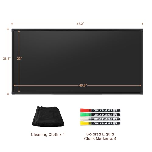 SELEAD Magnetic Chalkboard Double-Sided 48 x 24 Inch, Black Aluminum Frame - size: 48"W x 24"H (double-sided)