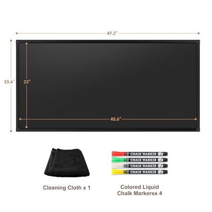 SELEAD Magnetic Chalkboard Double-Sided 48 x 24 Inch, Black Aluminum Frame - size: 48"W x 24"H (double-sided)