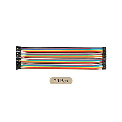 Breadboard Jumper Wires Ribbon Cable, [for PC Motherboard, DIY Experiment] - Female to Female / 2P to 1P / 2mm to 2.54mm Pitch / 20.5cm / 20Pcs