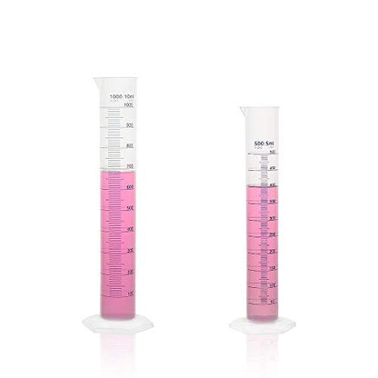 2pcs Plastic Autoclavable Graduated Cylinders, 500ml 1000ml, LVF004 - color: cylinder set