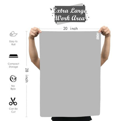 Foepoge Extra Large Silicone Sheet for Crafts Resin 27.9''x20'', Nonstick - color: Gray, size: 27.9" x 20"