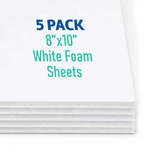 Flipside Products White Foam Board 8” x 10” - Premium Double-Sided with White Foam Core, 3/16" Thick - Photography Mounting, Art Projects, Presentations, Display & Signage – Pack of 5 - color: White, size: 8" x 10"