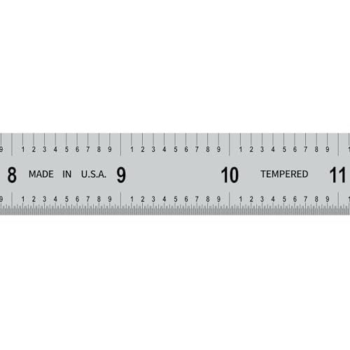 PEC Tools 12"/300mm Steel Rule, Slim & Flexible, Made in USA - color: Flexible, size: 12"/300mm