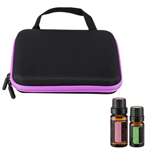 Essential Oil Storage Bag, 63 Slots Portable Aromatherapy Essential Oil Storage Bag Case Collision Proof 16mm Aperture No Leakage Oil Protect Organizer for Travel(purple) - color: purple