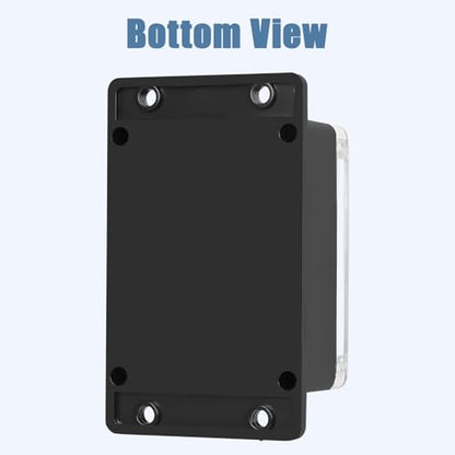 Junction Box with Clear Cover IP65 Waterproof ABS Plastic Universal Project Box with Fixed Ear, Black 4.5"x 3.5"x 2.1"(115x90x55mm)(Pack of 2) - color: 2 packs, size: 4.5"x 3.5"x 2.1"