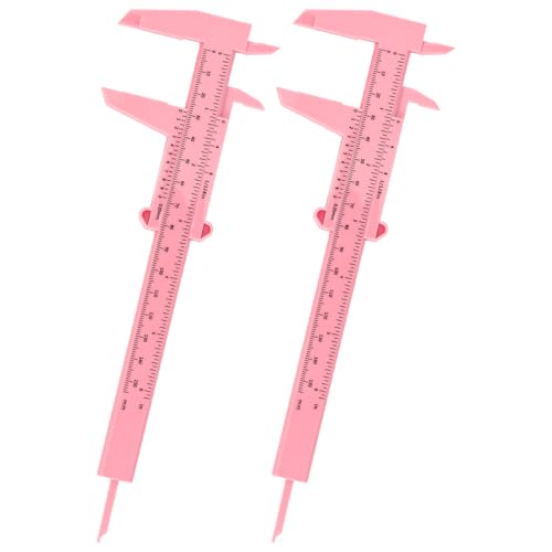 150mm Mini Plastic Caliper Double Scale Plastic Vernier Caliper for Eyebrow Jewelry Tatoo Sliding Gauge Ruler Measuring Tool (Pink)