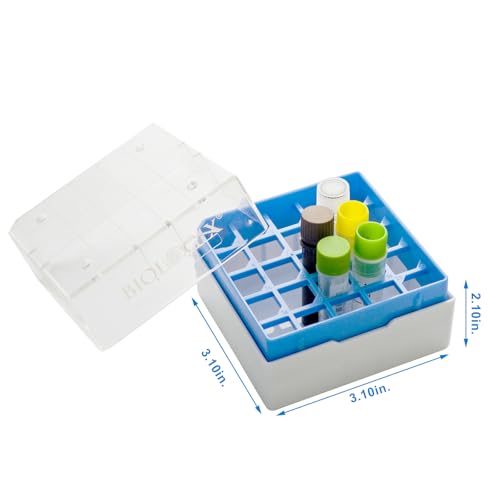 25-Well PC Cryoboxes, 2in Cryo Boxes, Assorted Colors, 5 Pcs