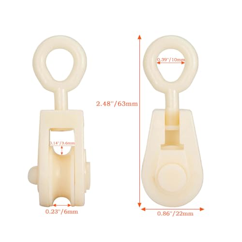 Plastic Pulley Mini Small Rope Pulley Wheel for Wire Amateur Radio Loop Antennas, DIY School Pulley Frame Project, 20PCS - size: 20PCS Pulley with Plastic Hook