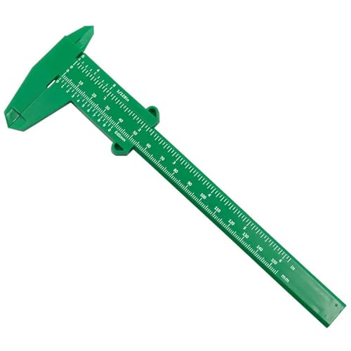 0-150mm Vernier Calipers Double Rule Scale Plastic Ruler for Jewelry Measurement School Student Measuring Tools Hand Tool(Green) - color: Green