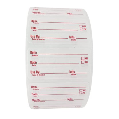 2x1 Dissolvable Food Labels, 1000 Food Container Stickers, Red - color: Red, size: 1000