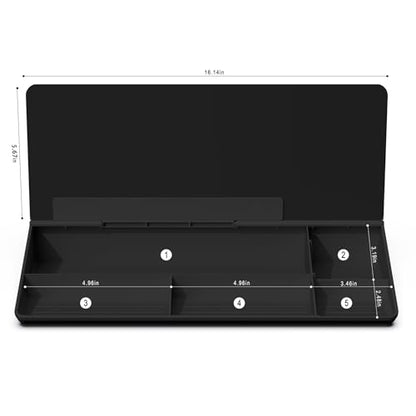 TOWON Glass Desk Whiteboard 16x7 in with to-Do List Templates, Black - color: Line Black