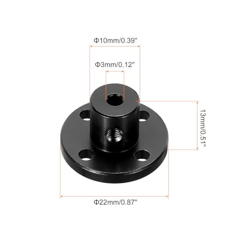 MECCANIXITY 4pcs 3mm Bore Rigid Black Flange Coupling Connector Aluminum Motor Bearing Shaft Mounting Hub with Wrench for DIY RC Model Motors - color: Black, size: 3mm