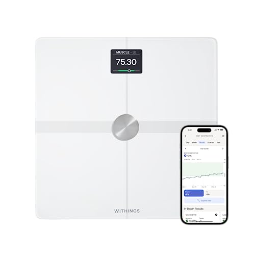 WITHINGS Body Smart - Accurate Scale for Body Weight and Fat Percentage, Body Composition Wi-Fi and Bluetooth Weight Scale, Baby Weight Scale, Smart Scale Apple Health Compatible, Bathroom Scale - color: White