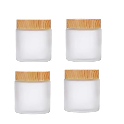 100g Frosted Glass Jars Cosmetic Jars,Refillable Empty Containers - color: White