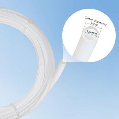Sovol PTFE Tube 2.5mm ID 4mm OD, 5M/16.4ft w/2 Coupler&Tubing Cutter, White - size: 5 Meter (White)