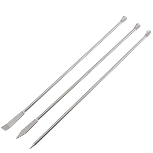 2Sets 6PCS 22cm Laboratory Micro Sampling Spoon 304 Stainless Steel Shovel Laboratory Powder Scraper Gel Filling Dosing Spoon Silver for Science and Chemistry