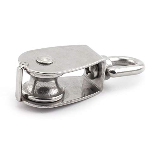 3-Pack M20 Single Pulley Block Stainless Steel Heavy Duty Hardware Single Wheel Swivel Rigging Lifting Wheel Fixed Pulley for Wire Rope Loading 75kg - size: 3-Pack M20
