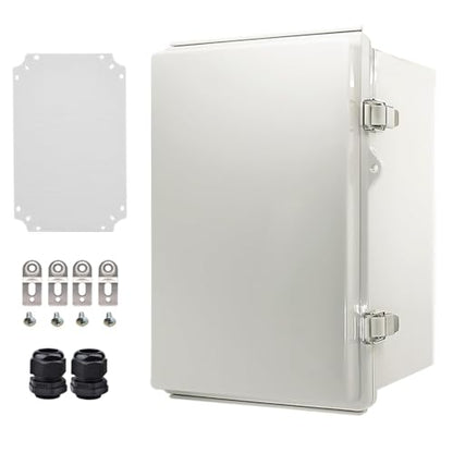 Outdoor Waterproof Electrical Box Junction Box Weatherproof IP67 ABS Plastic Enclosure Switch Router Project Box Electronics Enclosure with Mounting Plate Wall Bracket Grey 11.8"x7.9"x6.7" - color: Grey, size: 11.8" x 7.9" x 6.7"