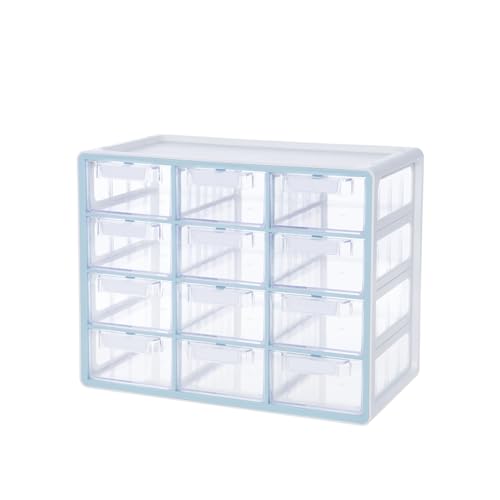 Blue Ginkgo 12-Drawer Storage Cabinet Organizer, Blue, Made in Korea - color: BLUE, size: 12 Drawer