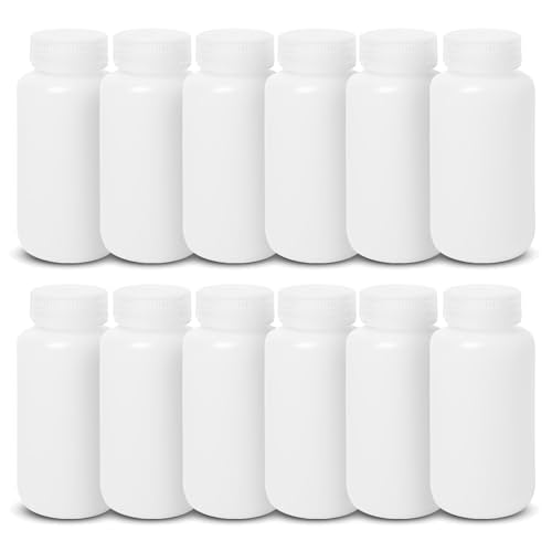 United Scientific HDPE Sample Bottles with Lids, 250ml, Wide Mouth, 12-Pack - size: 8 oz (Pack of 12)