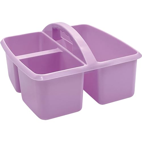 Teacher Created Resources Plastic Storage Caddy, Lavender - size: 9"L x 9-1/4"W x 5-1/4"H