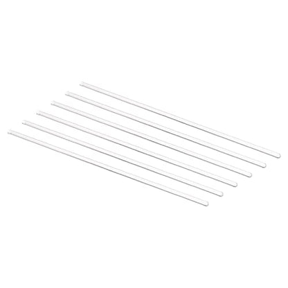 MECCANIXITY 3.3 Borosilicate Glass Stick 7.87" Length 4mm Dia Stir Rod Mixing Tools with Both Ends Round for Lab Kitchen Science 6Pcs - size: 7.87"