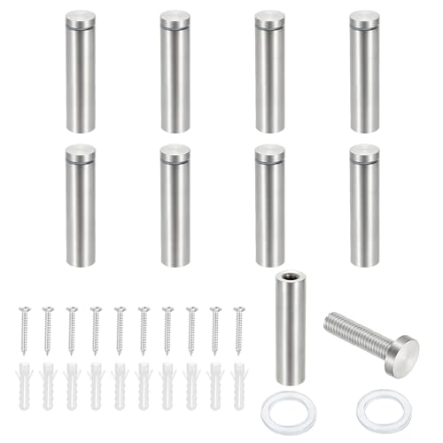 PATIKIL 3/4x2.8" Standoff Screws, 8 Pack Stainless Steel Stand Off Wall Mounts Wall Sign Mounting Hardware Advertising Standoff Nail for Hanging Acrylic Signs Picture Frame, Silver - size: 3/4x2.8"