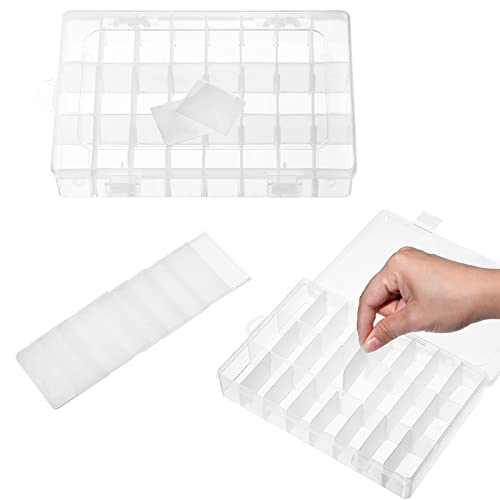Sawysine 12 Pcs Plastic Organizer Box, 24 Grids Tackle Crafts Storage - size: 24 Grids