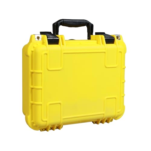 Jack Boss 14x 11.5x 6.5 Inch Hard Case, Portable Weather Waterproof Protective Camera Case with Customizable Foam, Fit Use of Drones, Camera, Equipments, Yellow - color: Yellow, size: 13.6x11.4x6 in