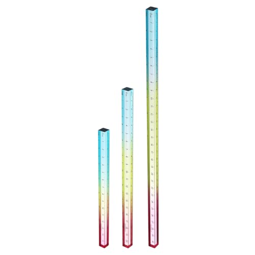 HARFINGTON 3pcs Acrylic Clear Straight Rulers 15/20/30cm Metric Colorful - color: Colorful, size: 15/20/30cm