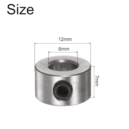 uxcell 12pcs Set-Screw Collars 6mm Bore Stainless Steel Shaft Collars, 12mm OD, 7mm Width, Landing Gear Stopper Wheel Collar with Hex Wrench - size: 6mm