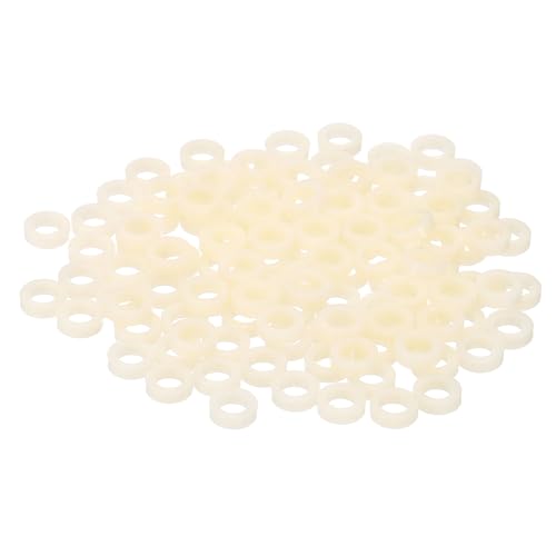 PATIKIL M4 Electrical Outlet ABS Spacers, 120 Pcs 4.2mm ID, 7mm OD, 2mm Length Washer Spacer Assortment Plastic Round Without Threaded,Switch and Receptacle Spacers for M4 Screws - size: 4.2mm ID x 7mm OD x 2mm Length