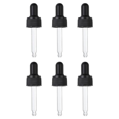 PATIKIL Glass Eye Dropper Caps, 6 Pcs Plastic Glass Dropper Closure Top for 10ml(1/3oz) Essential Oils Bottle, Perfume, Lab Experiments, Black - size: 10ml