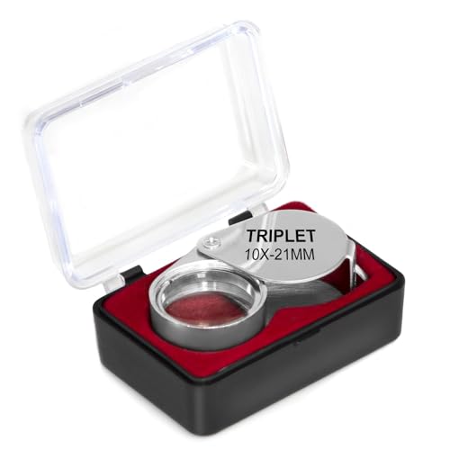 2PCS Jewelers Eye Loupe Magnifier, Small Pocket Folding Magnifying Glass
