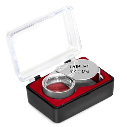 2PCS Jewelers Eye Loupe Magnifier, Small Pocket Folding Magnifying Glass