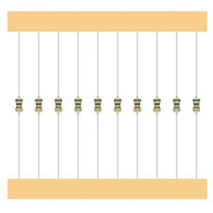 50 Values 1/8W Resistor Kit from 1 Ohm to 1M Ohm 1/8 Watt 5% Carbon Film Resistors Assortment - size: 1/8W