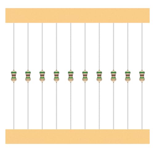 50 Values 1/8W Resistor Kit from 1 Ohm to 1M Ohm 1/8 Watt 5% Carbon Film Resistors Assortment - size: 1/8W