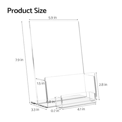 HIIMIEI Brochure and Business Card Holder: Acrylic Flyer Holder 5.5 x 8.5 - size: 5.5x8.5