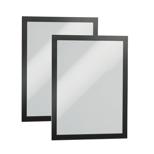 Durable Duraframe Self-Adhesive Magnetic Frame Black - Letter Size 8.5" x 11" - Document Frame For Internal Signage - Self-Adhesive Attachment - Pack of 2 - color: Black, size: Letter, 8-1/2" x 11"