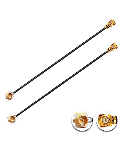 2PCS U.F.L1 Male to U.F.L1 Female Cable 6" /15CM 1.37mm Low-Loss Extension Cable - size: 6" (15 cm)