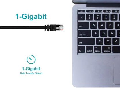 0.5FT 24AWG Cat5e 350MHz UTP Bare Copper Ethernet Network Cable - Black - color: Black, size: 0.5 Feet